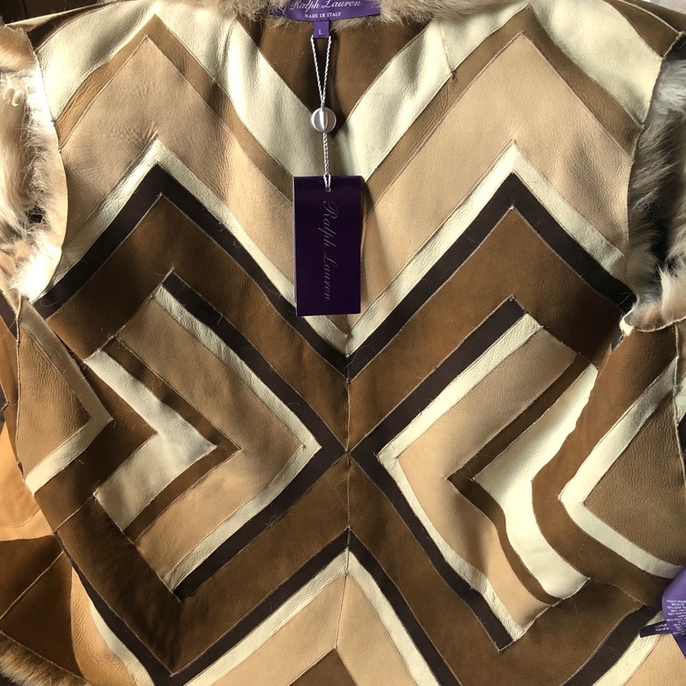 NWT! $6500 Ralph Lauren Purple Label Collection Shearling Fur Vest, Sz Large - Picture 11 of 15
